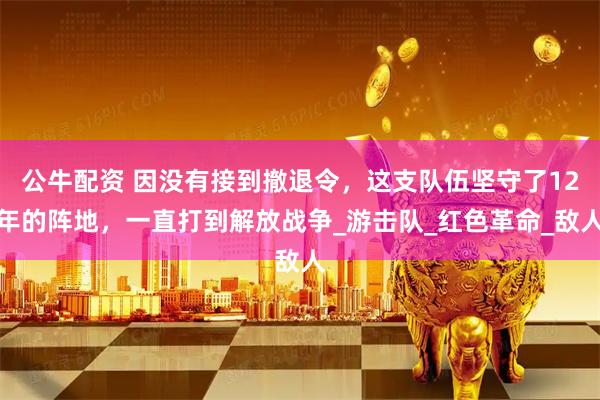 公牛配资 因没有接到撤退令，这支队伍坚守了12年的阵地，一直打到解放战争_游击队_红色革命_敌人