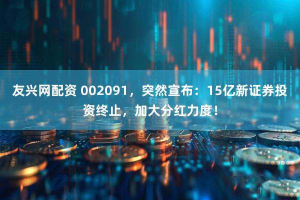 友兴网配资 002091，突然宣布：15亿新证券投资终止，加大分红力度！